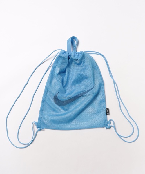 San-ai Resort 三愛水着楽園（サンアイリゾート　サンアイミズギラクエン）の「【NIKE】ナイキ SS25 メッシュドローストリングプールバッグ（スイムグッズ・レディース・サックスブルー/ネイビー/ベージュ/オレンジ・ONE SIZE）」の3枚目の写真