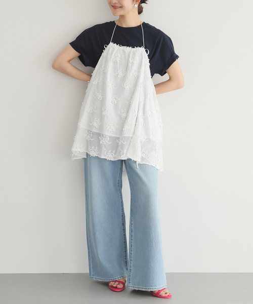 crinkle SLOBE別注 embroidery camisole セール】crinkle crinkle crinkle SLOBE別注 embroidery