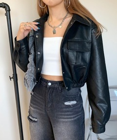 セール】stand neck denim short jacket / スタンドネック