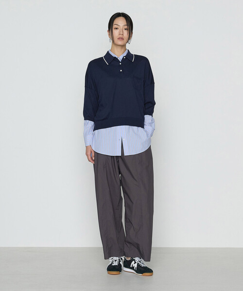 COMME CA（コムサ）の「14G天竺編 ポロニットプルオーバー（ニット/セーター・レディース・グレー/ネイビー・FREE）」の11枚目の写真