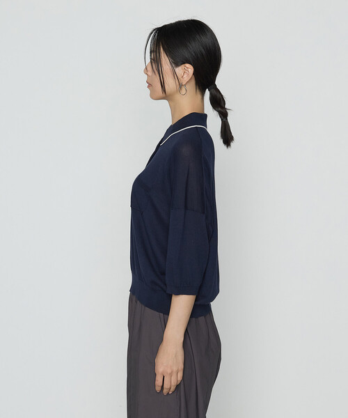 14G天竺編 ポロニットプルオーバー（ニット/セーター）｜COMME CA