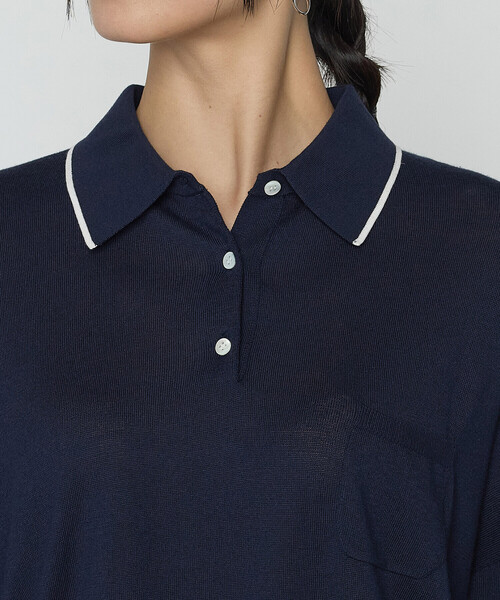 コムサ（COMME CA）/14G天竺編 ポロニットプルオーバー 14G天竺編 ポロニットプルオーバー（ニット/セーター）｜COMME CA