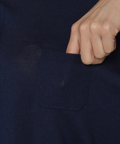 COMME CA（コムサ）の「14G天竺編 ポロニットプルオーバー（ニット/セーター・レディース・グレー/ネイビー・FREE）」の21枚目の写真