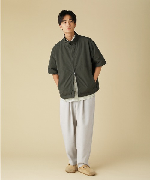 VERON(ヴァロン)の「コットンナイロンギャバスタンドネックフルジップ半袖シャツジャケット(その他アウター・メンズ・ブラック/カーキ/オリーブ・L/M)」の19枚目の写真