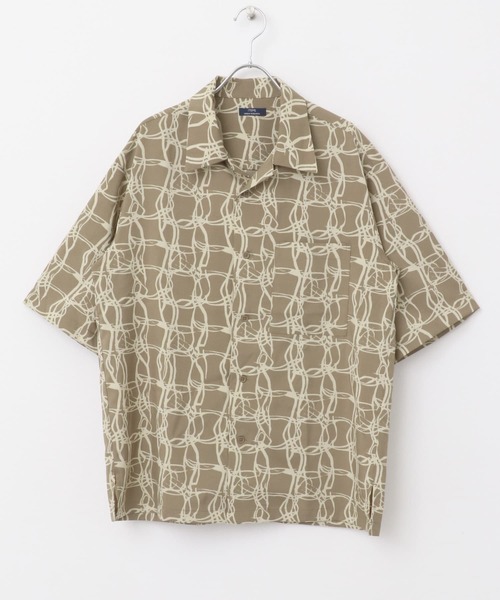 ITEMS URBANRESEARCH（アイテムズ アーバンリサーチ）の「ラインアートプリントオープンカラー半袖シャツ（シャツ/ブラウス・メンズ・ブラック/ベージュ/ホワイト・MEDIUM/LARGE）」の17枚目の写真