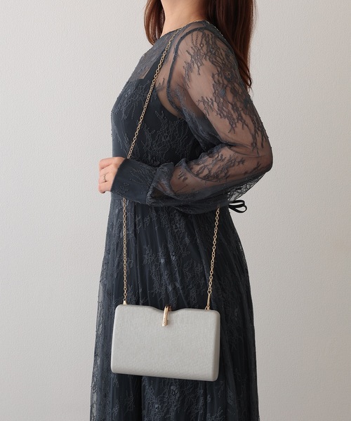 Lace Ladies(レースレディース)の「ビジュー付き 2WAY スクエア パーティー バッグ(クラッチバッグ・レディース・ブラック/アイボリー/シルバー・FREE)」の22枚目の写真