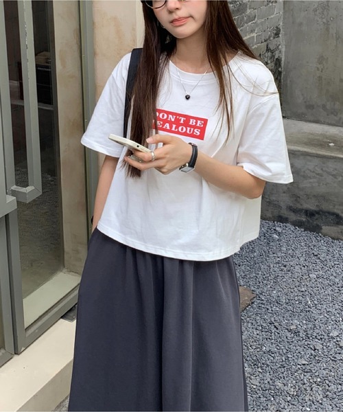 MAISON DE THERESE(メゾン ド テレーズ)の「プリント ショート丈Tシャツ(Tシャツ/カットソー・レディース・ホワイト・FREE)」の6枚目の写真