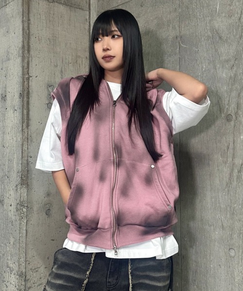 A'GEM/9 × .kom 『A'gem/エージェム』 スプレーノースリーブパーカー A