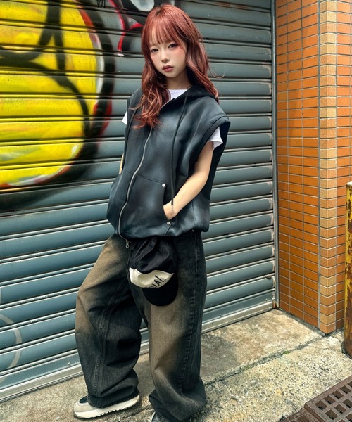 A'GEM/9 × .kom 『A'gem/エージェム』 スプレーノースリーブパーカー A