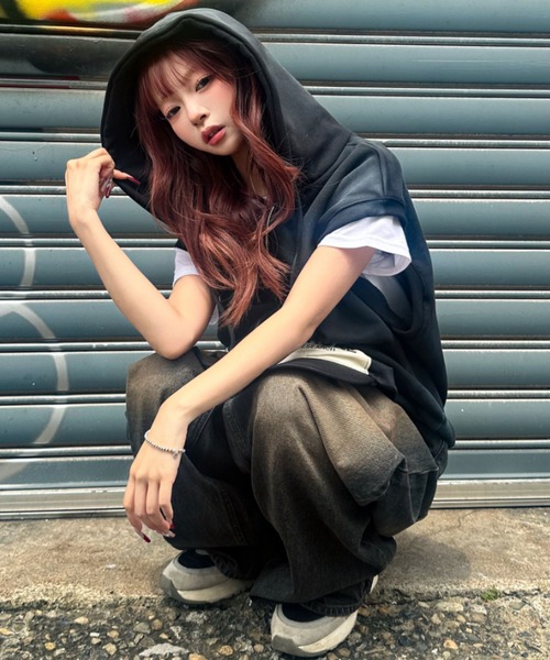 A'GEM/9 × .kom 『A'gem/エージェム』 スプレーノースリーブパーカー A