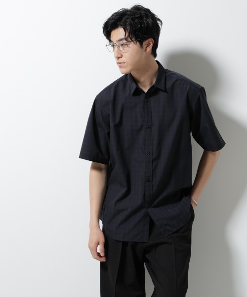 NANO universe（ナノユニバース）の「オリジナルギンガムシャツ 半袖（シャツ/ブラウス・メンズ・ネイビー/ホワイト/グリーン・L/M/S）」の3枚目の写真