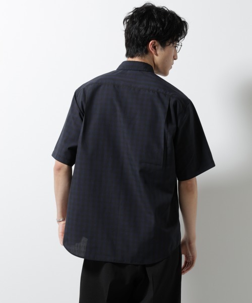 NANO universe（ナノユニバース）の「オリジナルギンガムシャツ 半袖（シャツ/ブラウス・メンズ・ネイビー/ホワイト/グリーン・L/M/S）」の20枚目の写真