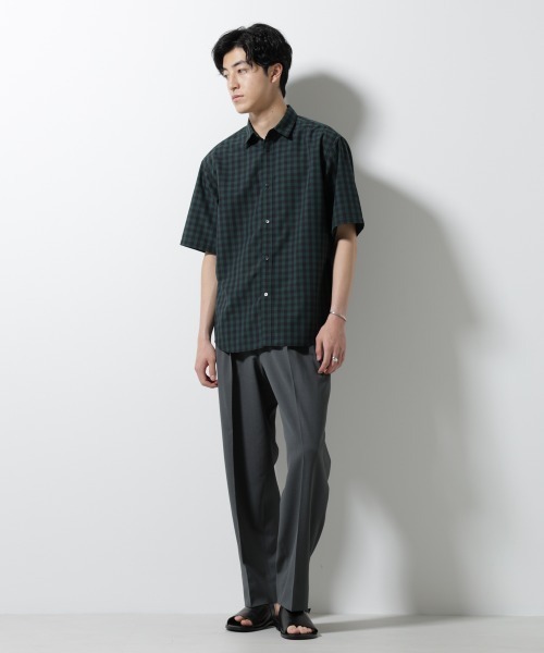 NANO universe（ナノユニバース）の「オリジナルギンガムシャツ 半袖（シャツ/ブラウス・メンズ・ネイビー/ホワイト/グリーン・L/M/S）」の14枚目の写真