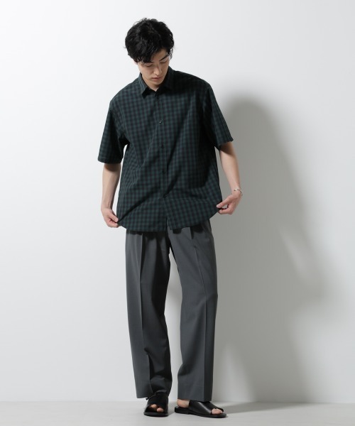 NANO universe（ナノユニバース）の「オリジナルギンガムシャツ 半袖（シャツ/ブラウス・メンズ・ネイビー/ホワイト/グリーン・L/M/S）」の15枚目の写真