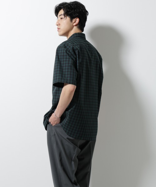 NANO universe（ナノユニバース）の「オリジナルギンガムシャツ 半袖（シャツ/ブラウス・メンズ・ネイビー/ホワイト/グリーン・L/M/S）」の12枚目の写真