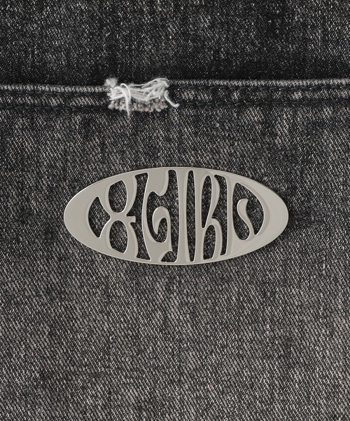 X-girl(エックスガール)の「POCKET DENIM TOTE BAG(トートバッグ・レディース・ブラック/ライトインディゴブルー・ONE SIZE)」の9枚目の写真