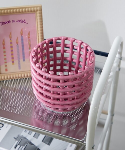BIRTHDAY BAR（バースデイバー）の「【SAHIR サヒール】Pottery round basket（インテリア雑貨・レディース・ベージュ/ネイビー/ピンク・0）」の5枚目の写真