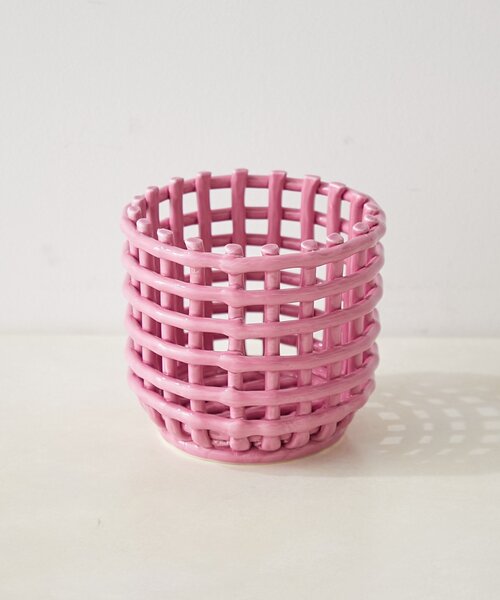 BIRTHDAY BAR（バースデイバー）の「【SAHIR サヒール】Pottery round basket（インテリア雑貨・レディース・ベージュ/ネイビー/ピンク・0）」の7枚目の写真