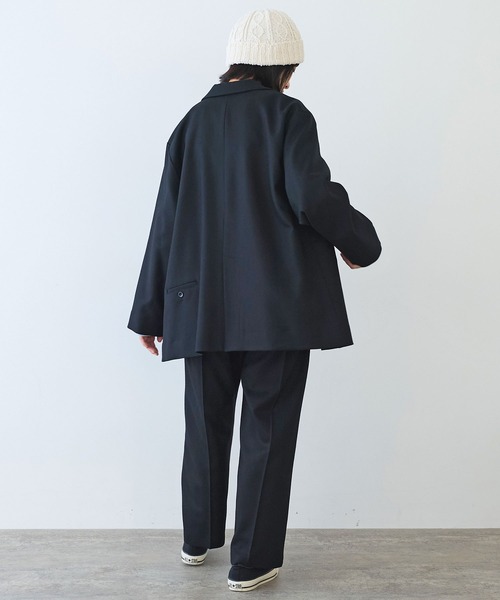 bulle de savon（ビュルデサボン）の「△2/60 サキソニー ジャケット（テーラードジャケット・レディース・ブラック/ダークブラウン・FREE）」の12枚目の写真