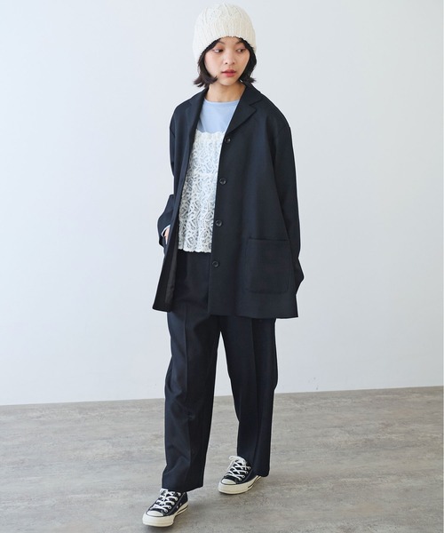 bulle de savon（ビュルデサボン）の「△2/60 サキソニー ジャケット（テーラードジャケット・レディース・ブラック/ダークブラウン・FREE）」の8枚目の写真