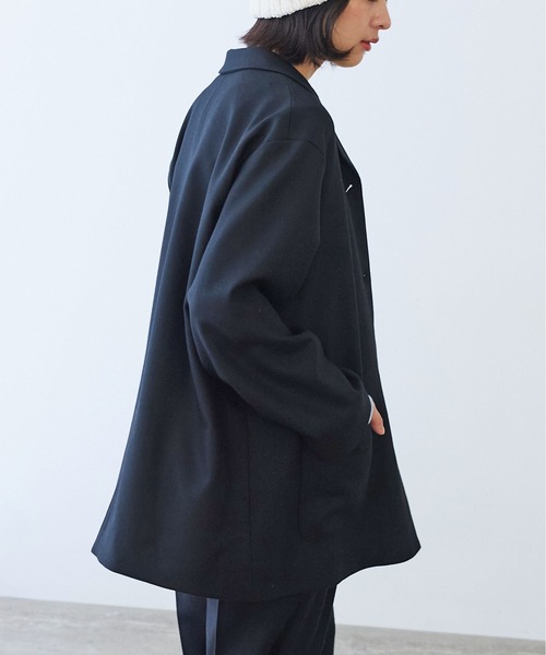 bulle de savon（ビュルデサボン）の「△2/60 サキソニー ジャケット（テーラードジャケット・レディース・ブラック/ダークブラウン・FREE）」の5枚目の写真