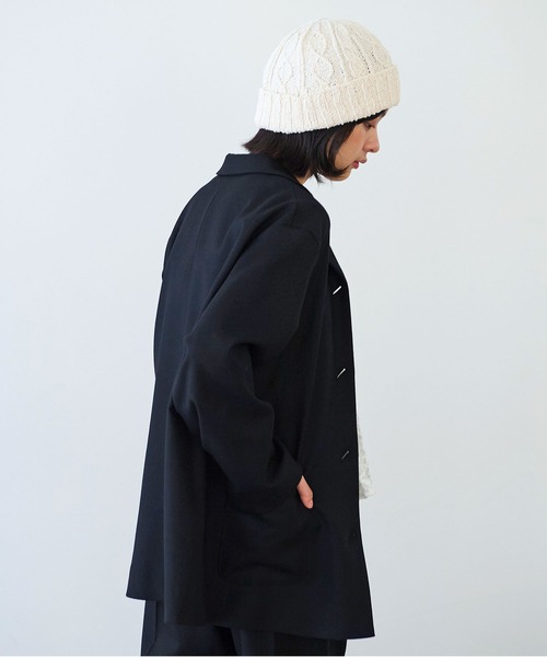 bulle de savon（ビュルデサボン）の「△2/60 サキソニー ジャケット（テーラードジャケット・レディース・ブラック/ダークブラウン・FREE）」の6枚目の写真