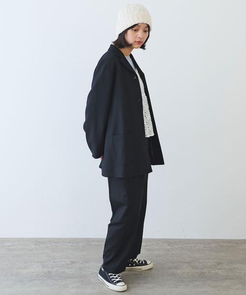 bulle de savon（ビュルデサボン）の「△2/60 サキソニー ジャケット（テーラードジャケット・レディース・ブラック/ダークブラウン・FREE）」の9枚目の写真