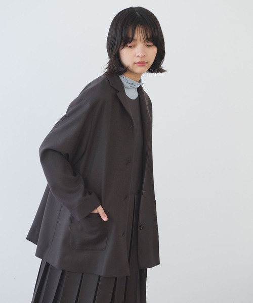 bulle de savon（ビュルデサボン）の「△2/60 サキソニー ジャケット（テーラードジャケット・レディース・ブラック/ダークブラウン・FREE）」の21枚目の写真