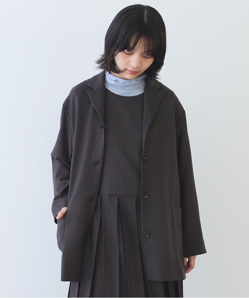 bulle de savon（ビュルデサボン）の「△2/60 サキソニー ジャケット（テーラードジャケット・レディース・ブラック/ダークブラウン・FREE）」の22枚目の写真