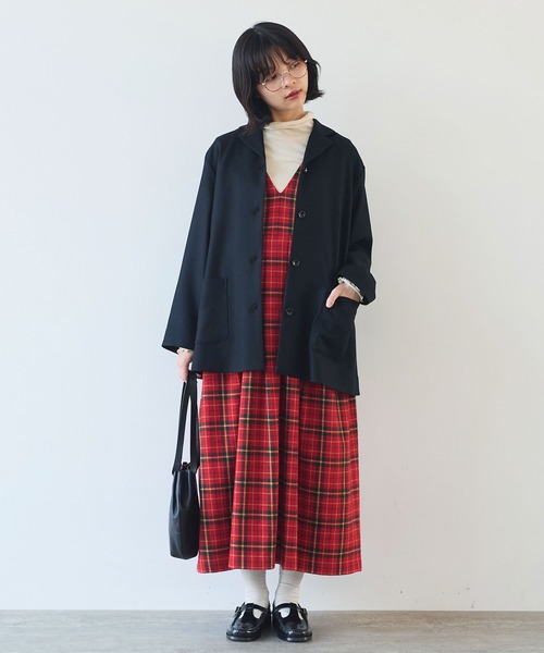 bulle de savon（ビュルデサボン）の「△2/60 サキソニー ジャケット（テーラードジャケット・レディース・ブラック/ダークブラウン・FREE）」の14枚目の写真