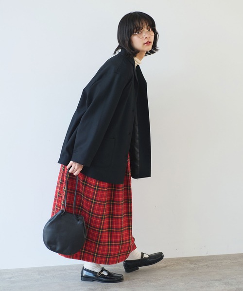 bulle de savon（ビュルデサボン）の「△2/60 サキソニー ジャケット（テーラードジャケット・レディース・ブラック/ダークブラウン・FREE）」の15枚目の写真