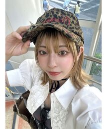 jouetie | パターンダメージロゴキャップ 迷彩 ヒョウ柄(キャップ)