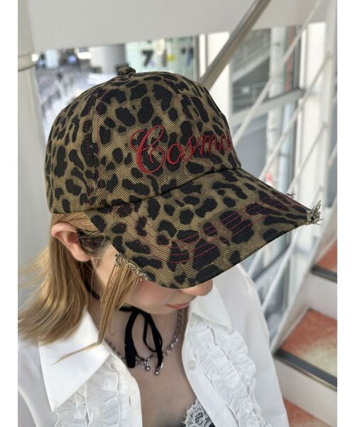 迷彩柄とヒョウ柄のキャップ パターンダメージロゴキャップ 迷彩 ヒョウ柄（キャップ