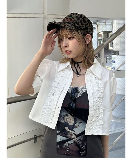 jouetie（ジュエティ）の「パターンダメージロゴキャップ 迷彩 ヒョウ柄（キャップ・レディース・ブラウン/カーキ・FREE）」の8枚目の写真