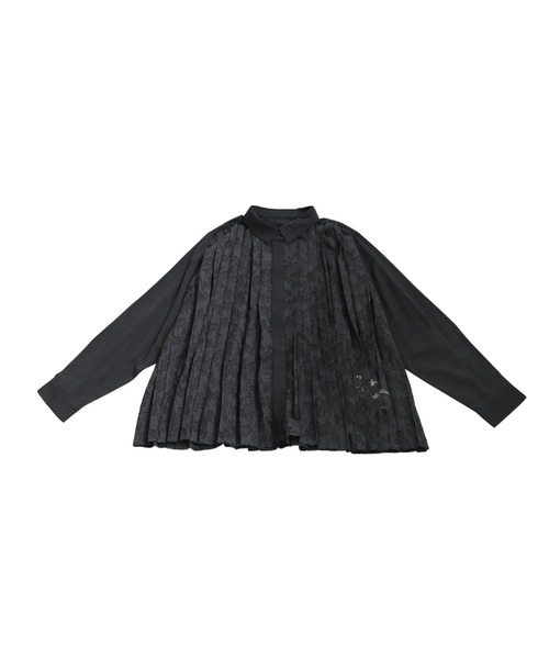 antiqua(アンティカ)の「レースプリーツシャツ(シャツ/ブラウス・レディース・ブラック/ホワイト・ONESIZE)」の14枚目の写真