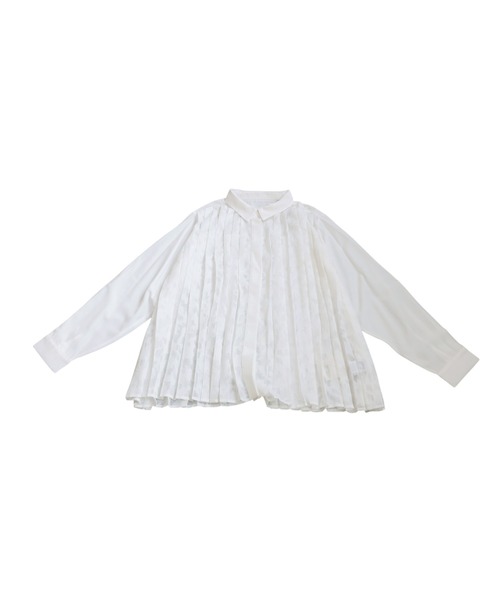 antiqua(アンティカ)の「レースプリーツシャツ(シャツ/ブラウス・レディース・ブラック/ホワイト・ONESIZE)」の13枚目の写真