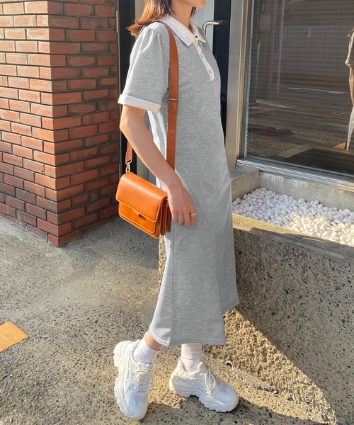 NANEA(ナネア)の「パフスリーブポロシャツワンピース(ワンピース・レディース・グレー/ブラック・SMALL/MEDIUM/LARGE)」の10枚目の写真