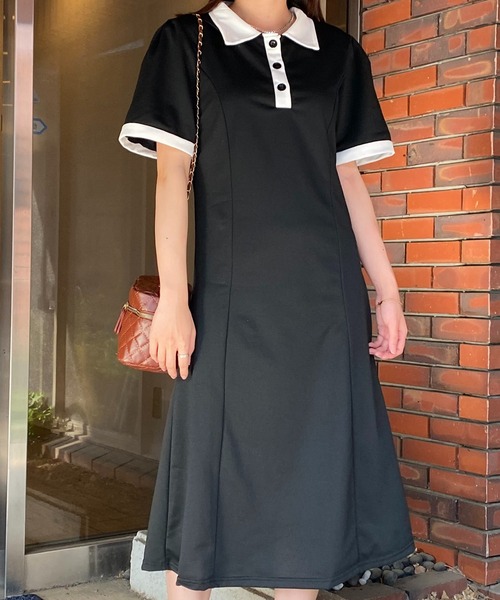 NANEA(ナネア)の「パフスリーブポロシャツワンピース(ワンピース・レディース・グレー/ブラック・SMALL/MEDIUM/LARGE)」の18枚目の写真