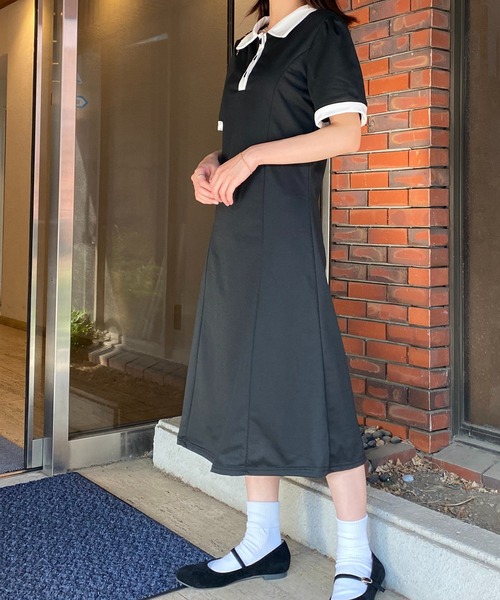NANEA(ナネア)の「パフスリーブポロシャツワンピース(ワンピース・レディース・グレー/ブラック・SMALL/MEDIUM/LARGE)」の21枚目の写真
