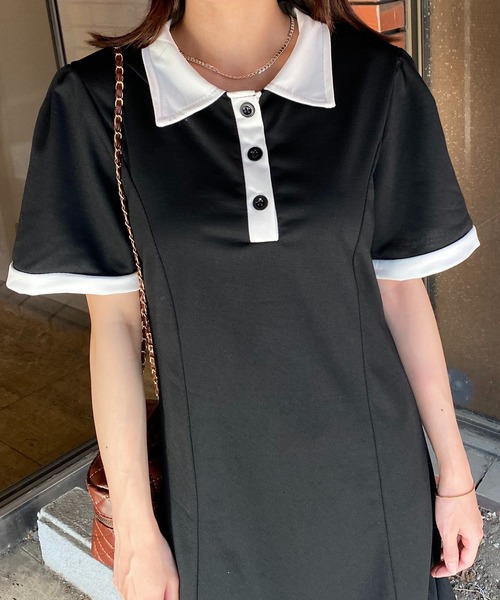 NANEA(ナネア)の「パフスリーブポロシャツワンピース(ワンピース・レディース・グレー/ブラック・SMALL/MEDIUM/LARGE)」の19枚目の写真