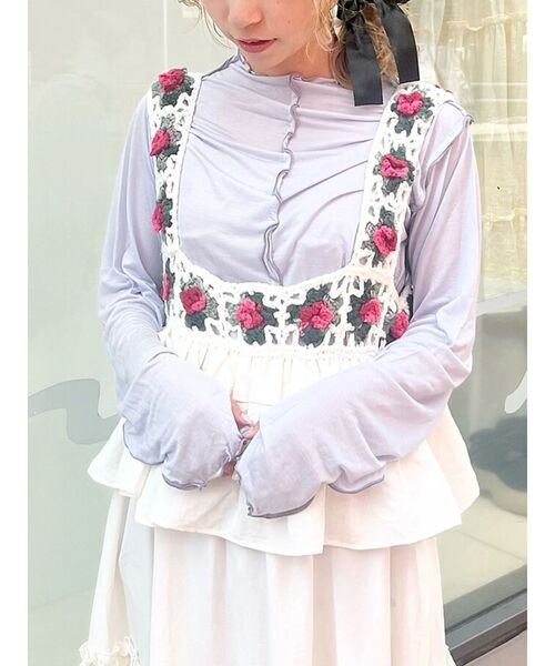 merry jenny（メリージェニー）の「エアリーカラーメロウカットソー（Tシャツ/カットソー・レディース・ライトグレー/ベージュ/ライトブルー/アイボリー・FREE）」の5枚目の写真