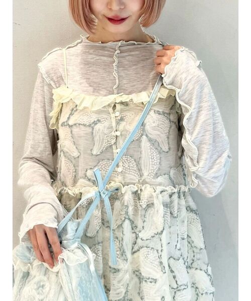 merry jenny（メリージェニー）の「エアリーカラーメロウカットソー（Tシャツ/カットソー・レディース・ライトグレー/ベージュ/ライトブルー/アイボリー・FREE）」の9枚目の写真