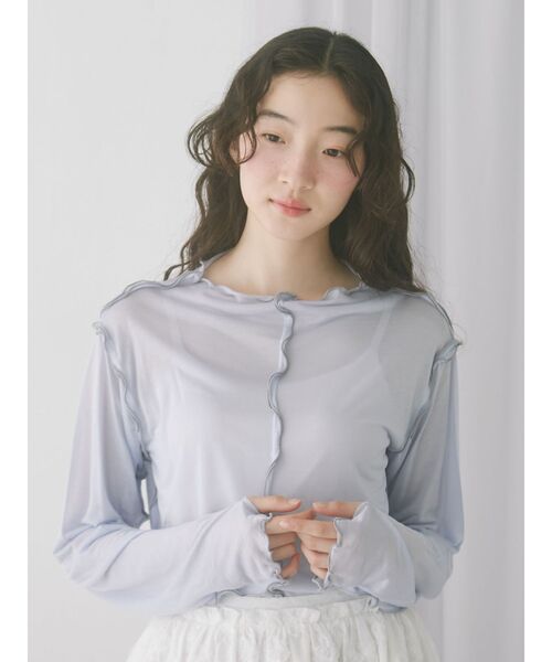 merry jenny（メリージェニー）の「エアリーカラーメロウカットソー（Tシャツ/カットソー・レディース・ライトグレー/ベージュ/ライトブルー/アイボリー・FREE）」の20枚目の写真