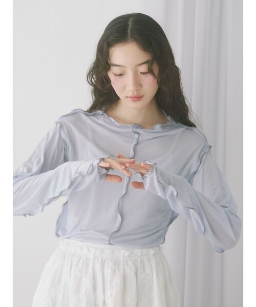 merry jenny（メリージェニー）の「エアリーカラーメロウカットソー（Tシャツ/カットソー・レディース・ライトグレー/ベージュ/ライトブルー/アイボリー・FREE）」の21枚目の写真