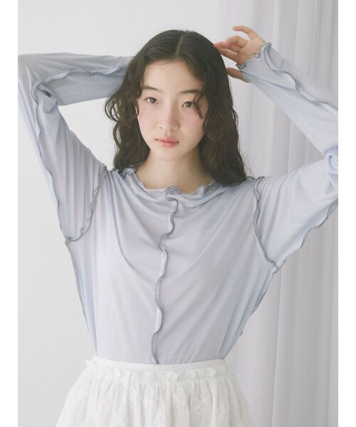 merry jenny（メリージェニー）の「エアリーカラーメロウカットソー（Tシャツ/カットソー・レディース・ライトグレー/ベージュ/ライトブルー/アイボリー・FREE）」の22枚目の写真