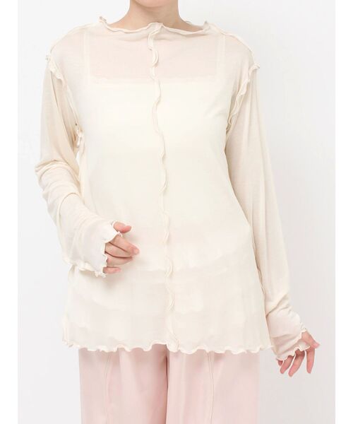 merry jenny（メリージェニー）の「エアリーカラーメロウカットソー（Tシャツ/カットソー・レディース・ライトグレー/ベージュ/ライトブルー/アイボリー・FREE）」の2枚目の写真