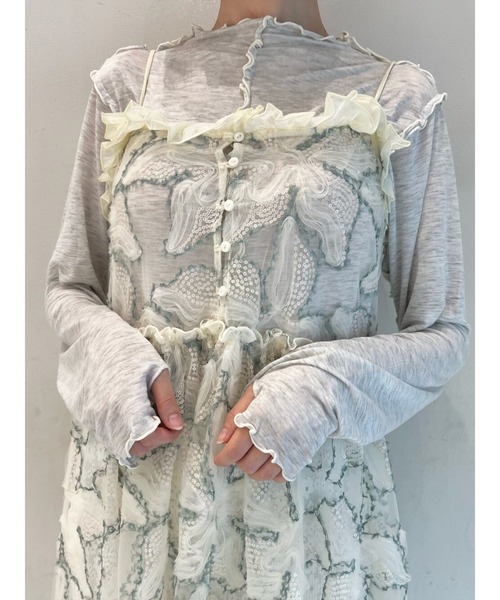 merry jenny（メリージェニー）の「エアリーカラーメロウカットソー（Tシャツ/カットソー・レディース・ライトグレー/ベージュ/ライトブルー/アイボリー・FREE）」の3枚目の写真