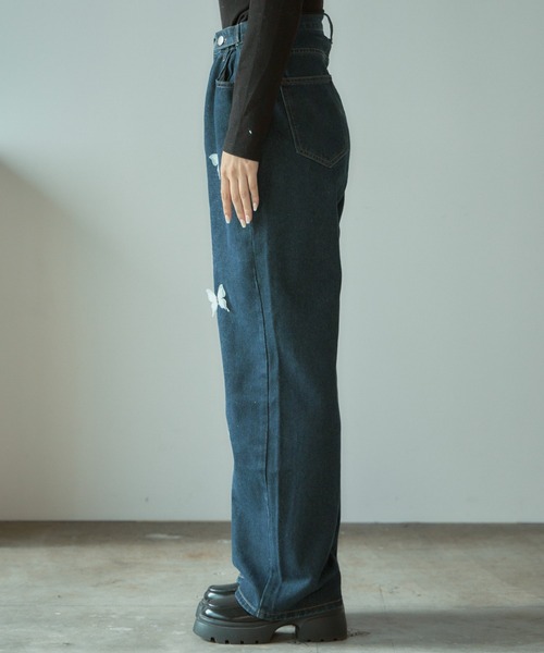 BLANK　（ブランク）の「▲Butterfly design denim pants / バタフライデザイン デニムパンツ（デニムパンツ・レディース・ネイビー/ブルー・L/M）」の14枚目の写真