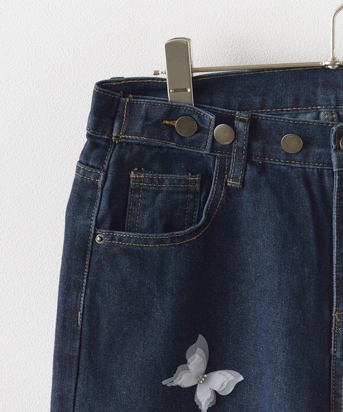 BLANK　（ブランク）の「▲Butterfly design denim pants / バタフライデザイン デニムパンツ（デニムパンツ・レディース・ネイビー/ブルー・L/M）」の9枚目の写真