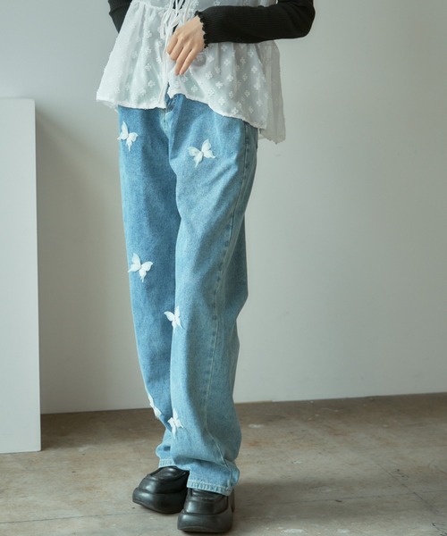 BLANK　（ブランク）の「▲Butterfly design denim pants / バタフライデザイン デニムパンツ（デニムパンツ・レディース・ネイビー/ブルー・L/M）」の20枚目の写真